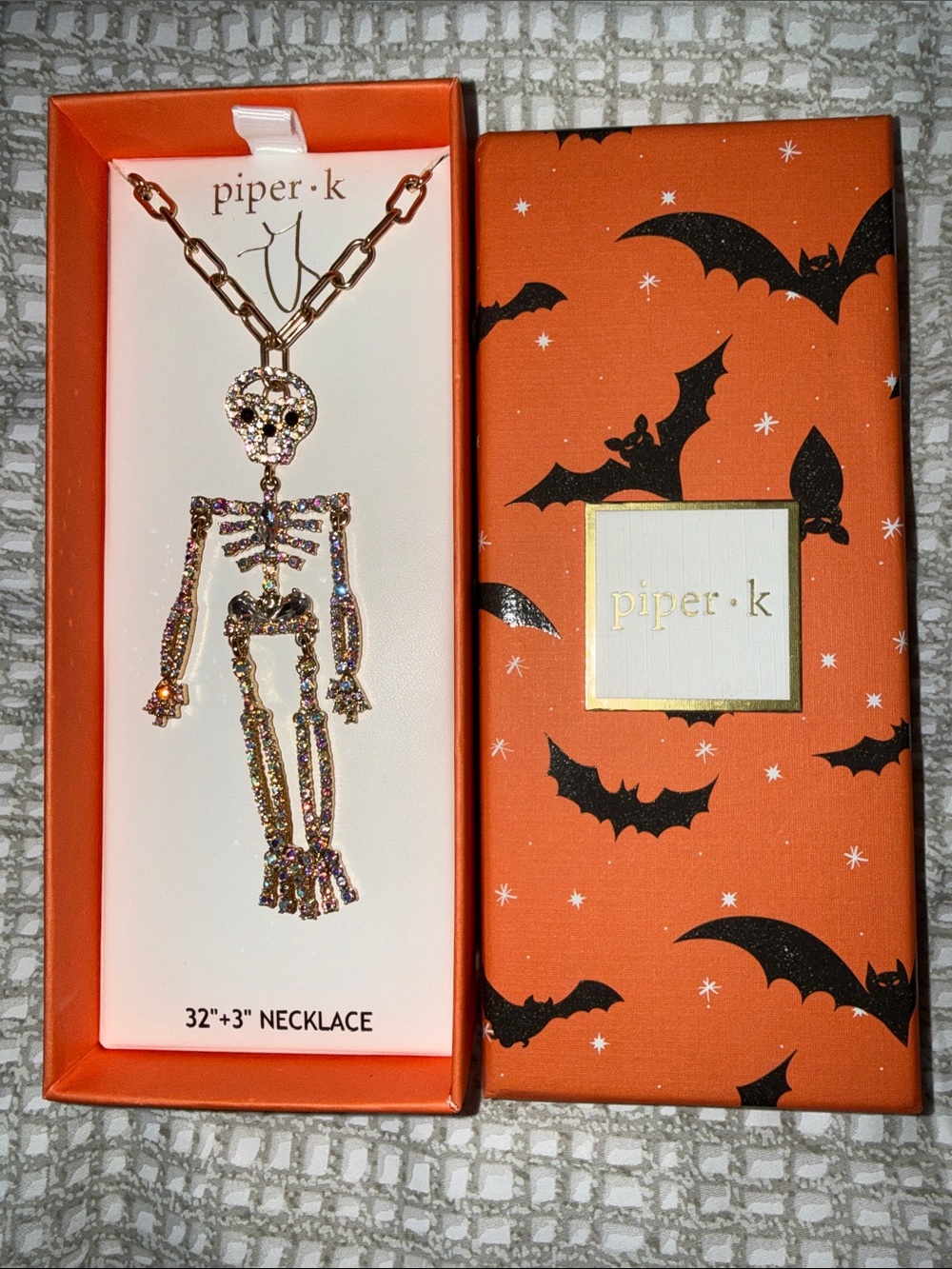 Piper.K bling skeleton necklace